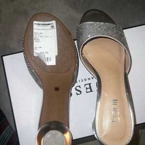 Bar III Women's Glittering Silver Heels